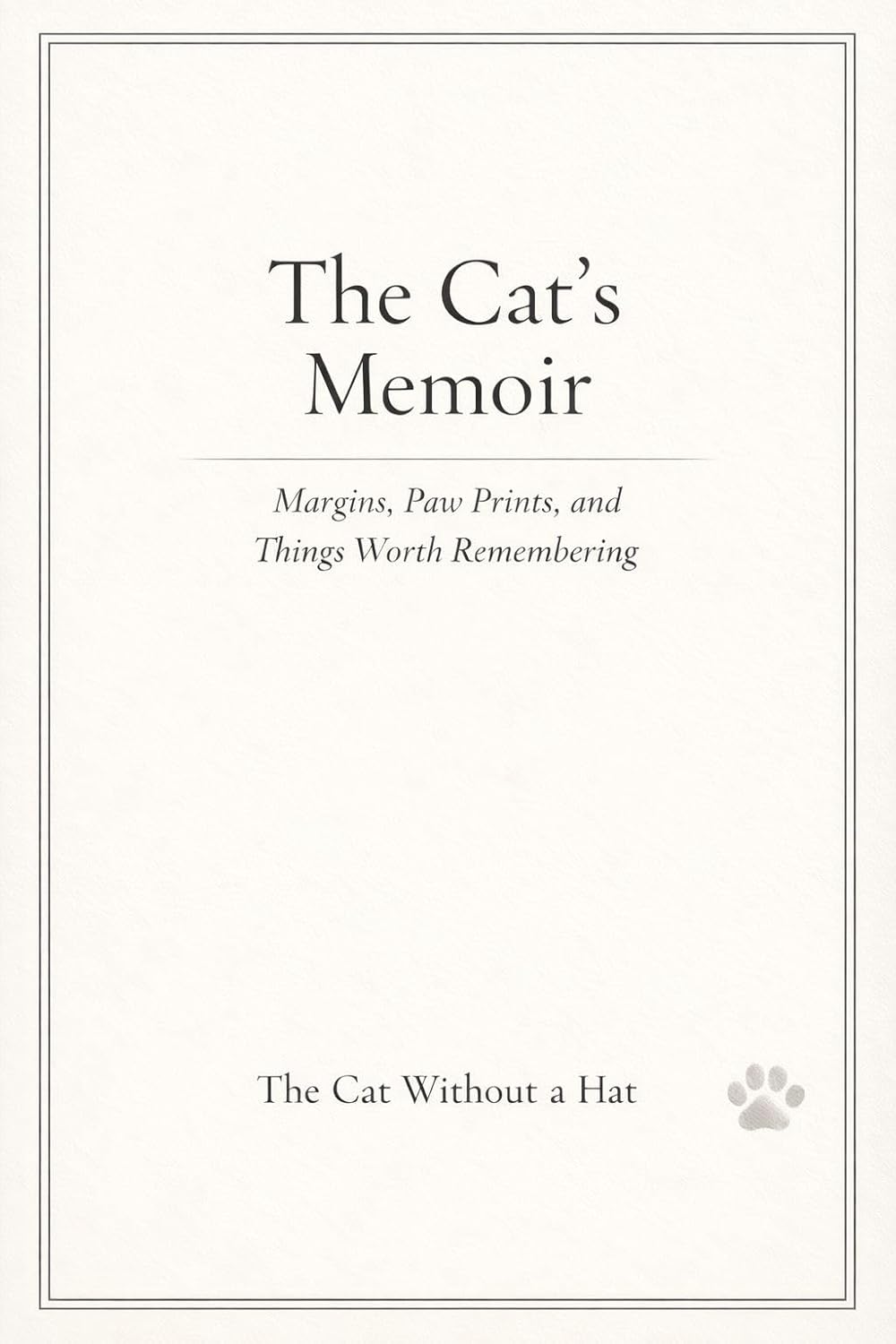 The Cat’s Memoir: Margins, Paw Prints, and Things Worth Remembering (The Cat Without a Hat)